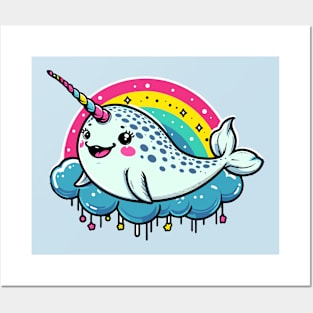 Charming Sea Unicorn Posters and Art